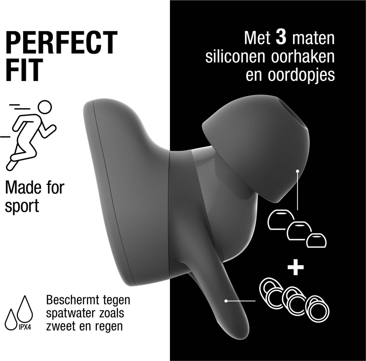 Wat vinden we goed aan de Fresh 'n Rebel Twins Move Draadloze Sport Oordopjes Storm Grey