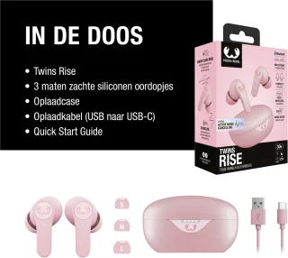 Fresh 'n Rebel Twins Rise Draadloze Oordopjes Pastel Pink