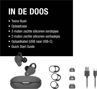 Fresh 'n Rebel Twins Rush Draadloze Sport Oordopjes Storm Grey