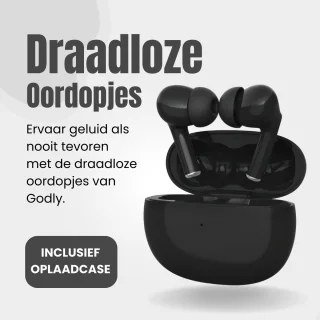 GØDLY V Premium Draadloze Bluetooth Oordopjes Zwart