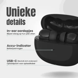 GØDLY V Premium Draadloze Bluetooth Oordopjes Zwart