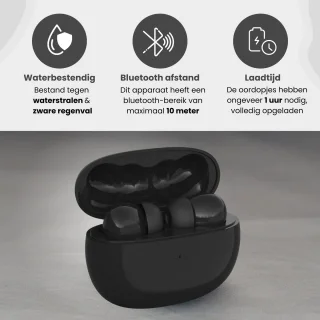 GØDLY V Premium Draadloze Bluetooth Oordopjes Zwart