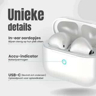 GØDLY X Premium Draadloze Bluetooth Oordopjes Wit