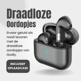 GØDLY X Premium Draadloze Bluetooth Oordopjes Zwart