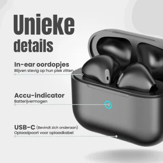 GØDLY X Premium Draadloze Bluetooth Oordopjes Zwart