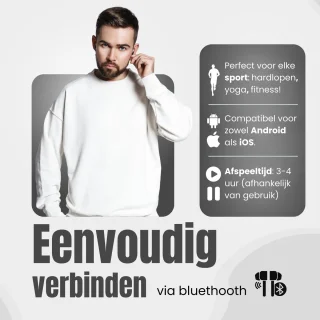 GØDLY X Premium Draadloze Bluetooth Oordopjes Zwart