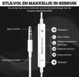 Golden Sound Bedrade Oordopjes met Microfoon 3.5mm Jack