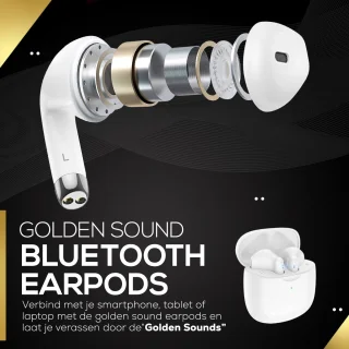 Golden Sound draadloze Bluetooth oordopjes wit