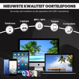 Golden Sound USB-C bedrade oordopjes zwart