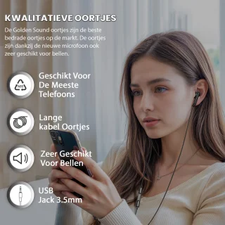 Golden Sound USB-C bedrade oordopjes zwart
