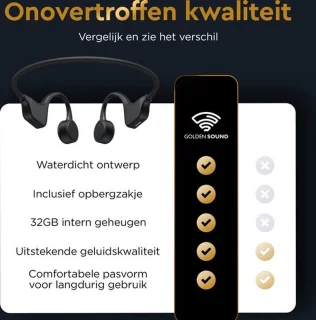 Golden Sound Wave Bone Conduction Draadloze Sport Oordopjes 32GB