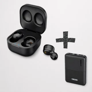 GRiXX Oordopjes en Powerbank – Zwart