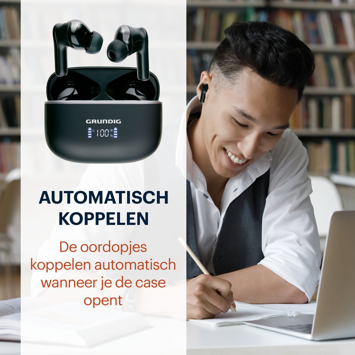 Grundig Bluetooth Oordopjes Draadloos met Oplaadcase