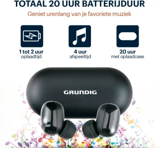 Grundig Draadloze Earbuds Bluetooth 5.3 inclusief Oplaadcassette