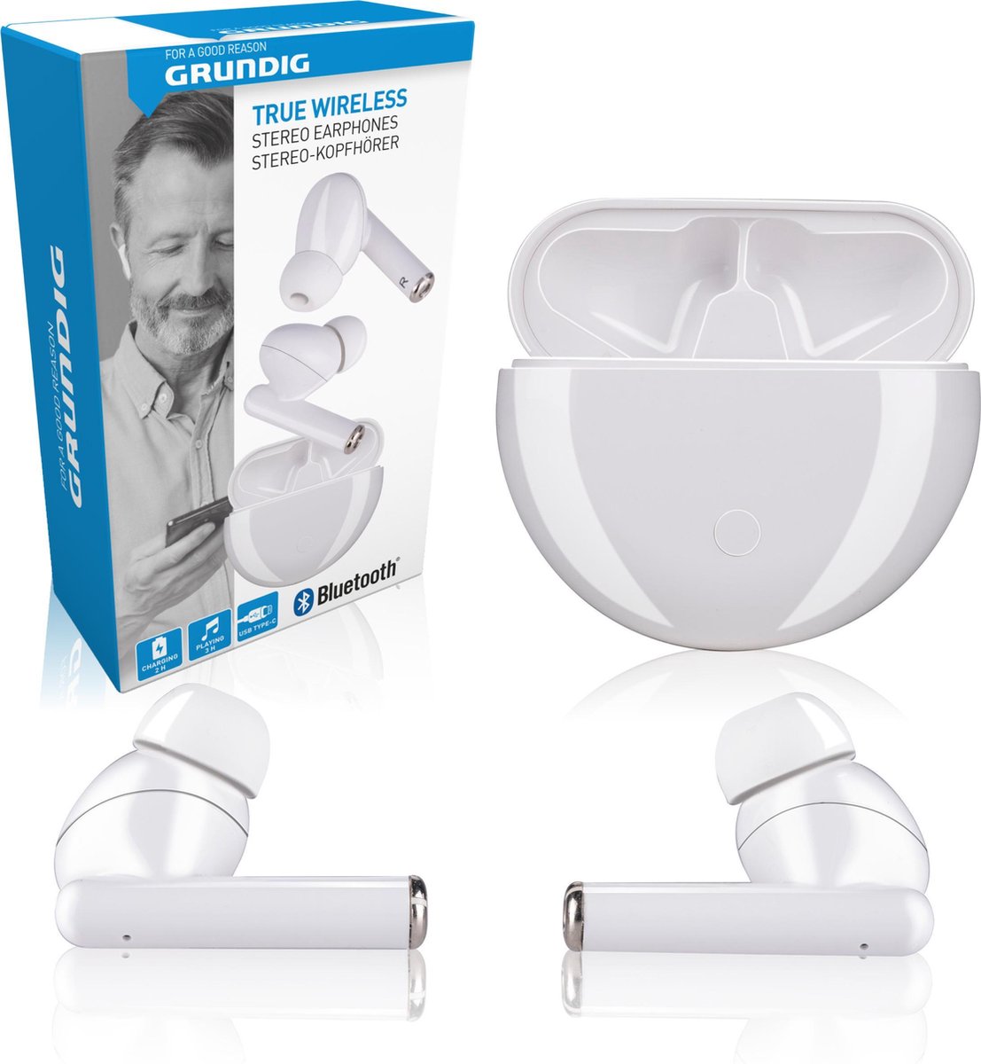 Grundig Draadloze Oordopjes Wit