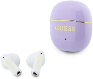 Guess Draadloze oordopjes TWS Glossy Gold Line Classic Paars