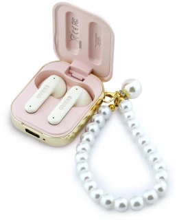 Guess Draadloze oortjes met parelarmband - Roze
