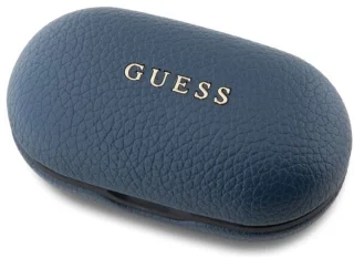 Guess Grained Classic Logo Bluetooth Headphones TWS Docking Station Blauw