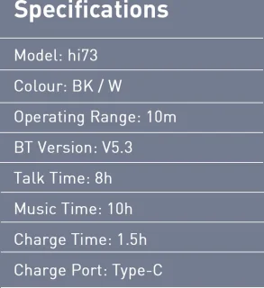 hileo hi73 Draadloze Open-Ear Bluetooth Oordopjes Wit