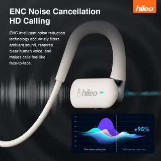 hileo hi77 Draadloze Open Ear Oordopjes Zwart Bluetooth V5.4