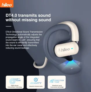 hileo hi77 Draadloze Open Ear Oordopjes Zwart Bluetooth V5.4