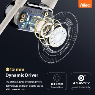 hileo hi77 Draadloze Open Ear Oordopjes Zwart Bluetooth V5.4