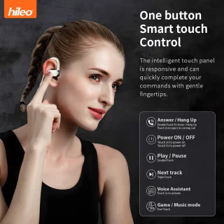 hileo hi77 Draadloze Open Ear Oordopjes Zwart Bluetooth V5.4