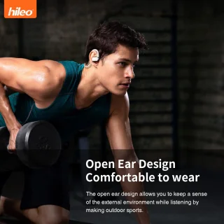 hileo hi77 Draadloze Open Ear Oordopjes Zwart Bluetooth V5.4