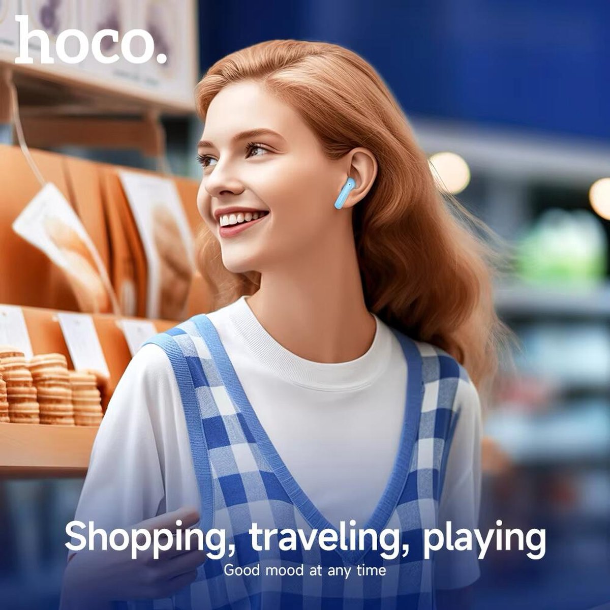 Hoco EQ6 Bluetooth 5.3 Draadloze Oortjes Blauw