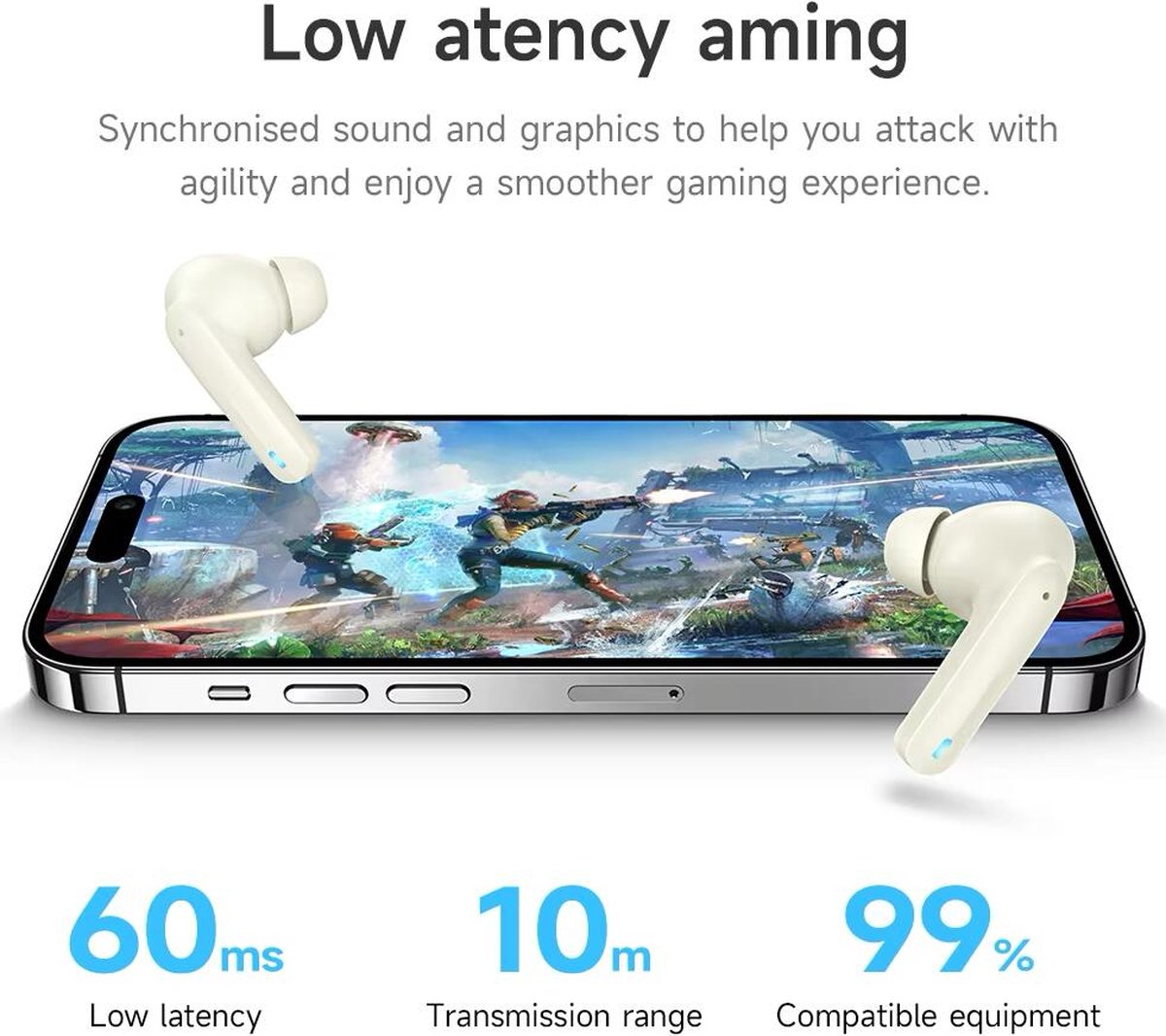 Hoco EQ6 Bluetooth 5.3 Draadloze Oortjes Blauw