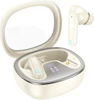 Hoco EQ6 Draadloze Bluetooth Oortjes Beige