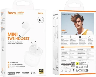 Hoco EW201 Bluetooth Half In-Ear Oordoppen Wit