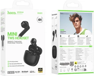 Hoco EW201 Bluetooth Half In-Ear Oordoppen Zwart