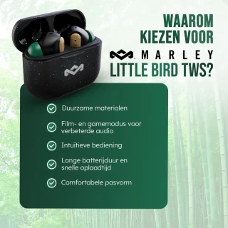 House of Marley Little Bird Draadloze Oordopjes Zwart