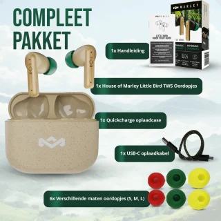 House of Marley Little Bird Draadloze Oortjes Cream