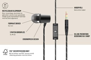 House of Marley Uplift 2 bedrade in-ear oordopjes zwart