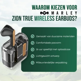 House of Marley Zion Draadloze Bluetooth Oordopjes Zwart
