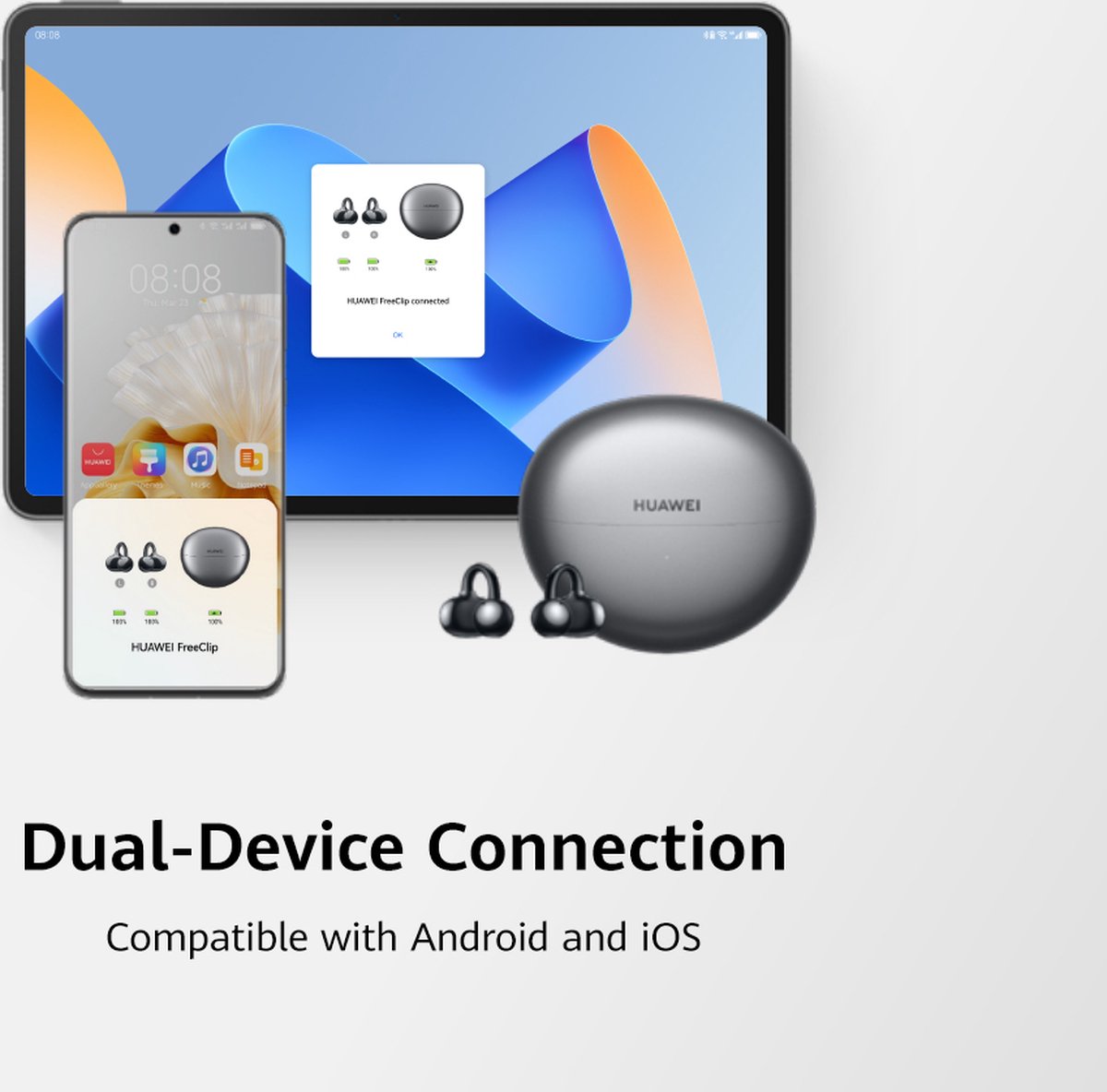 Huawei FreeClip TWS Zwart