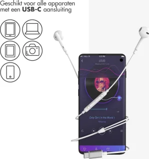 imoshion USB-C Bedrade Oordopjes Wit