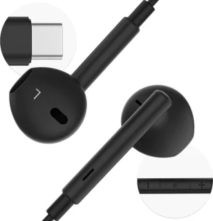 imoshion USB-C Bedrade Oordopjes Zwart