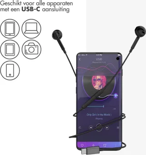 imoshion USB-C Bedrade Oordopjes Zwart