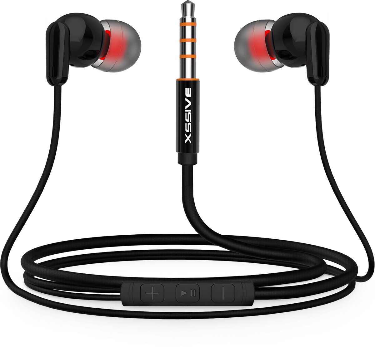 De In Ear Oordopjes Zwart Met 3,5mm Jack En Microfoon in één oogopslag