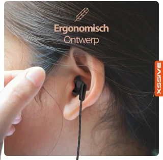 In Ear Oordopjes Zwart Met 3,5mm Jack En Microfoon