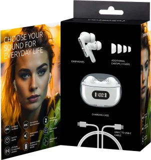 Intenso Buds Plus T312AE Bluetooth in-ear oordopjes wit