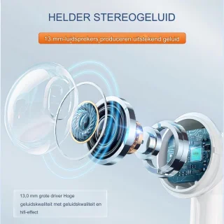 J97 Bluetooth Hoofdtelefoon Wit - Draadloos met Oplaadbox