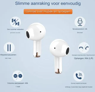 J97 Bluetooth Hoofdtelefoon Wit - Draadloos met Oplaadbox