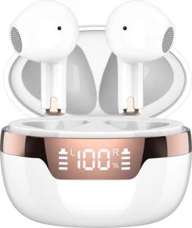 J97 Bluetooth Hoofdtelefoon Wit - Draadloos met Oplaadbox