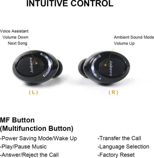 Jabees Zwart True Wireless Bluetooth In-ear Met Oplaadcase