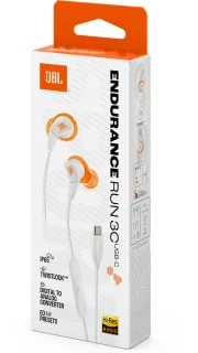 JBL Endurance Run 3 Wired USB-C In-Ear Headphones - White