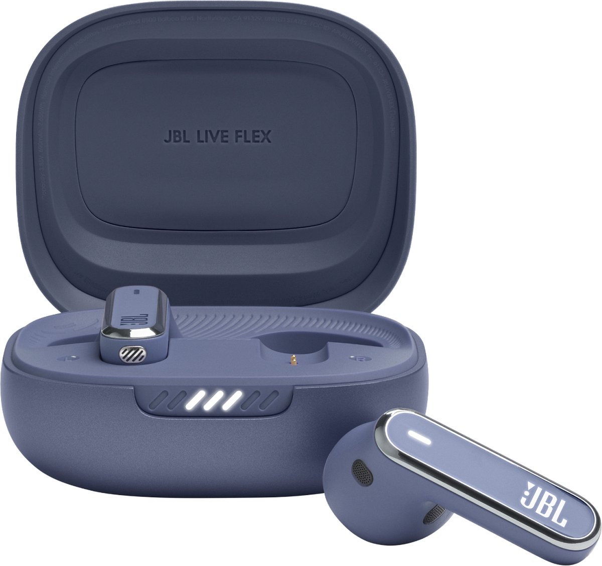 De JBL LIVE Flex True Wireless Earbuds Blauw in één oogopslag